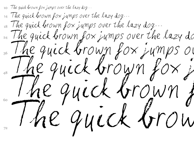 Heina's hurry font waterfall